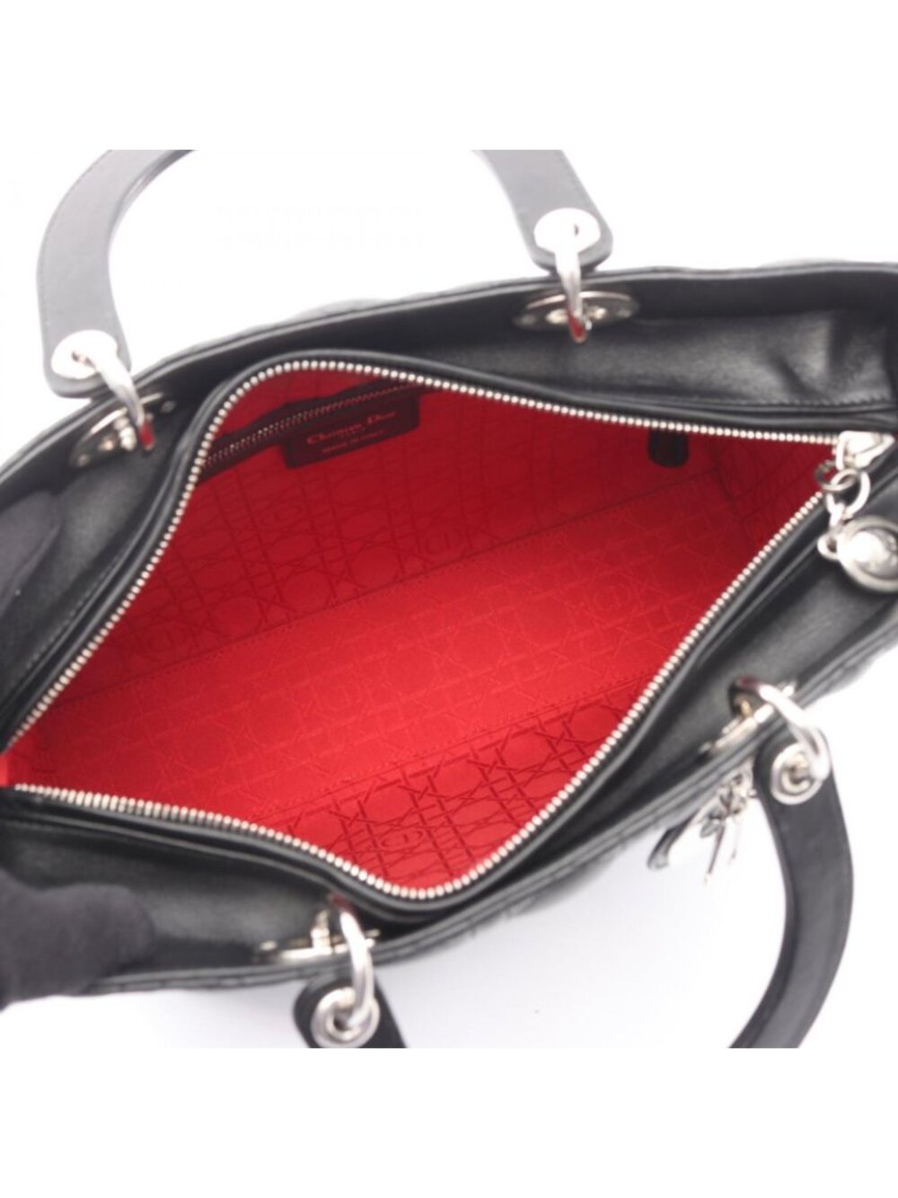 ★SOLD★ Dior Handbag Lady Dior Large Cannage 2-Way Black Leather Lady Dior Tote - Picture 3 of 9